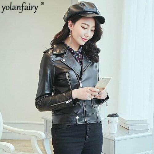 2020 Genuine Jacket Leather Spring Autumn Coats and Jackets Women Short Real Sheepskin Coat Chaqueta Cuero Mujer 926 Pph371