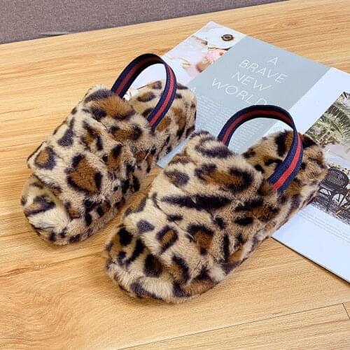 2021 New Womens Shoes Open-toed Warm Comfortable Wear Cotton Slippers Outside Home Furry The bottom of the thick Slippers