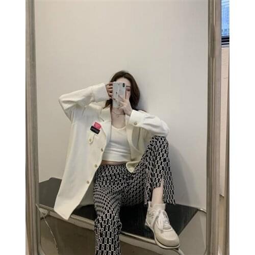 2021 Spring Summer High Waist Split Casual Trumpet Floor Length Pants For Women Streetwear Slim Flare Trousers Feme Long Pants