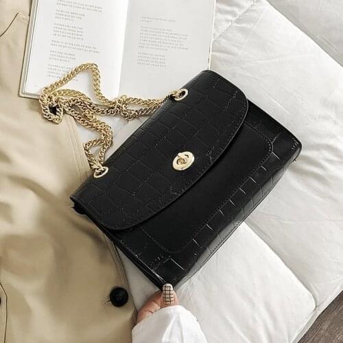 Stone Pattern Super PU Leather Crossbody Bags for Women 2020 Fashion Shoulder Handbags Female Travel Chain Bag Sac A Main Femme