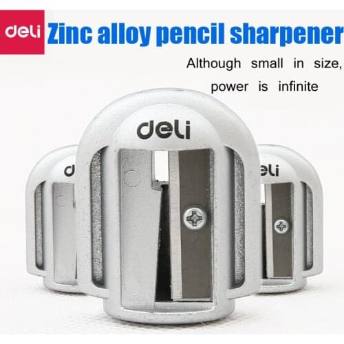 Deli 1pcs Pencil Sharpener Metal Aluminum Office Supplies Student Learning Stationery Creative Simple Portable Durable Strong