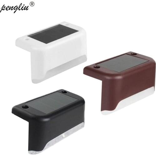 1pc LED Solar Lamp Path Stair Outdoor Waterproof Wall Light Garden Landscape Step Stair Deck Lights Balcony Fence Solar Light