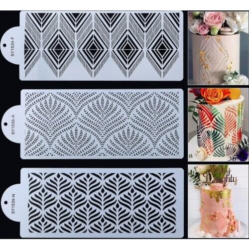 1PC Cake Stencil Template Mold DIY Bohemian Style Cupcake Cookie Fondant Chocolate Decorating Wedding Cake Edge Decro Mold Tools