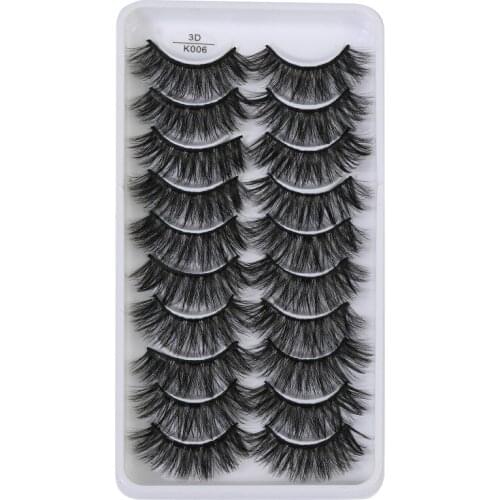 10 Pairs 3D Mink Lashes Natural Mink False Eyelashes Dramatic Volume Fake Eyelash Extension Faux Cils Wholesale Makeup Tools