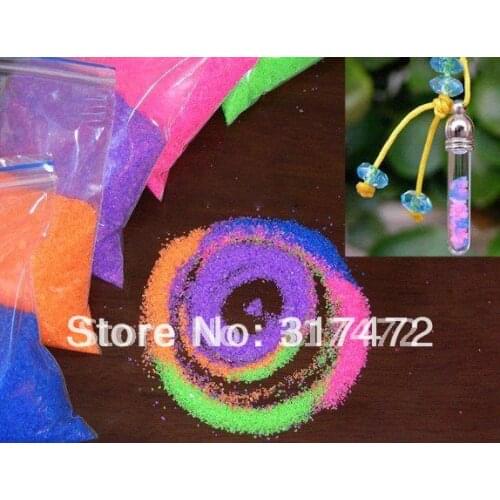 100g Rainbow rock colorful mini stone Tiny Rock Dust decorate vial pendant (green/pink/purple/orange/blue can choose)