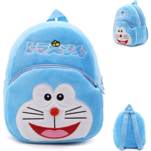 5Pcs/Set Wholesale Anime Doraemon Blue Cat Plush Backpack School Bag 23.5CM*21CM*10CM