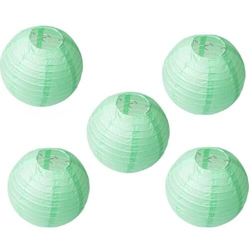 5 pcs Mint Green Paper Lantern lanterne chinoise papier lampion Wedding Outdoor Indoor Party Hanging Diy Decor Favor