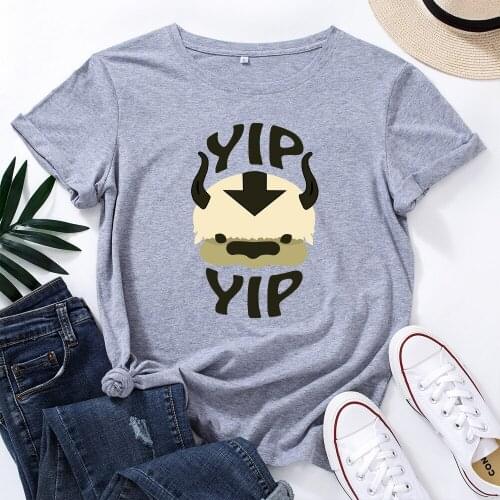 Avatar The Last Airbender Appa Plus Size Tee YIP Short Sleeve Tee Cow Cosplay Katara Costume Aang Sokka Zuko Casual Summer Tee
