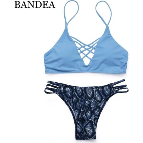 BANDEA Women Sexy Bikini 2019 Brazilian Bikini Set Bandeau Print Swimsuit Beach Swimwear Push Up Swimsuit Set Maillot De Bain