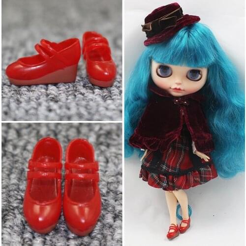 Free shipping Wedge Heel Shoes For Blythe Dolls 1/6 High Heel Shoes For Licca Doll Mini Shoes For 1/6 BJD Doll Accessories