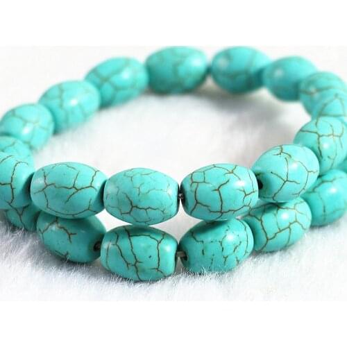 High quality green calaite turquoises hot stone 8*12mm rice shape loose Beads diy unique Jewelry B272