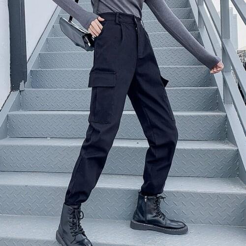 Joggers women woman pants Cargo pants ankle-length cargo pants women pantalon femme trousers dropshipping streetwear black