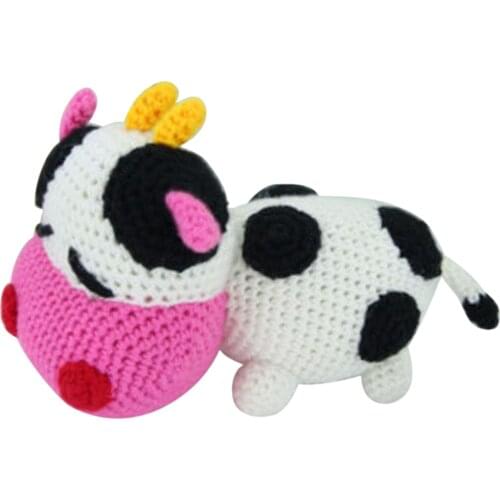 DIY 3D Cow Doll Crochet Kit for Kids Adults Beginners Hand Knitting Animals Stuffed Toy