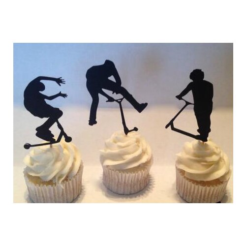 Extreme Scooter baby shower birthday cupcake toppers party cake decoration doughnut food picks