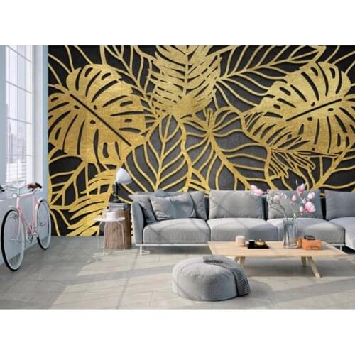 Bacal European relief figures back modern gold leaf three-dimensional background wall decoration painting 3D wallpaper mural