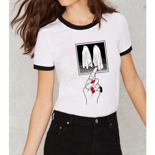 No Feet Ghosts T-shirts Funny Halloween Ghosts Shirts Gothic Style Tee Women fashion casual aesthetic art vintage Tops