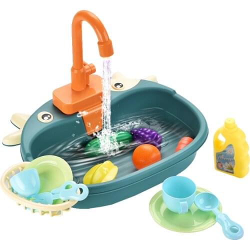 Simulation Electric Dishwasher Toy Children Pretend To Play House Kitchen Food Learning To Wash Dishes And Fruit Toys Girl Gifts