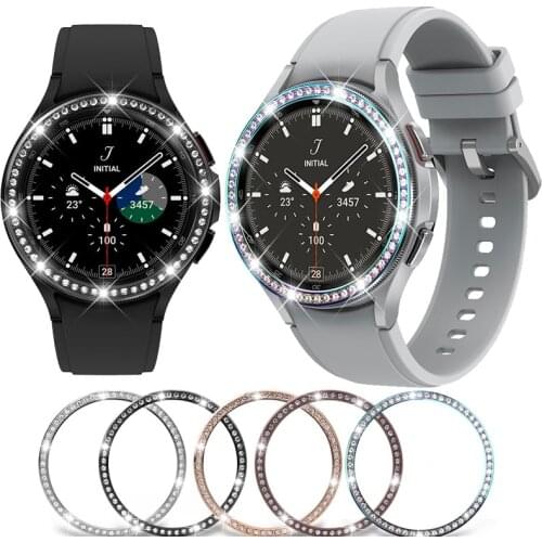 Bling Cover Ring For Samsung Galaxy Watch4 Classic 46mm 42mm Dial Bezel Ring Diamond Protection Metal Case For Galaxy Watch4