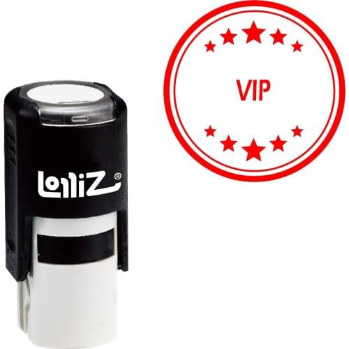 LolliZ Vip Round Office Stars One Line Self-Inking Stamp