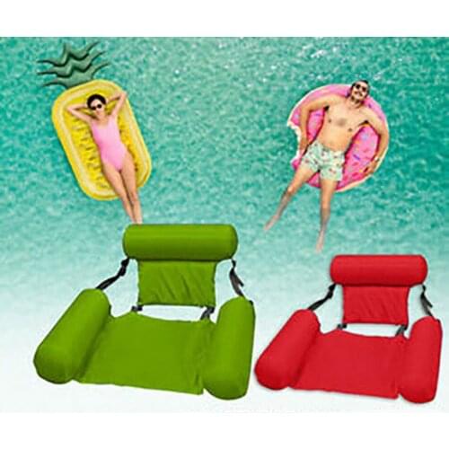 Summer Water Inflatable Floating Chair Foldable Backrest Swimming Pool Float For Adults Pool Games Men Women Pool Toys