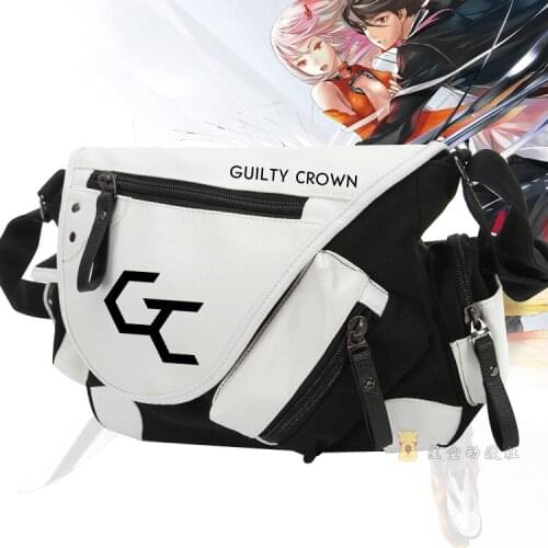 Fashion Design Guilty Crown School Messenger Bag High Quality Patent Leather+Canvas Japanese Anime Shoulder Bag Student Bags