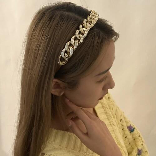 Fashion rhinestone headband womens simple luxury headband retro metal headband new 2021 hair accessories jewelry gift wholesale