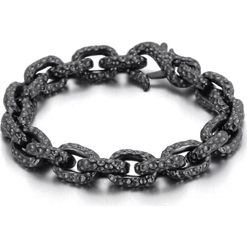 HAOLYNJOY Vintage Nordic O-Chain Cuban Chain Featured Mens Stainless Steel Bracelet Jewelry