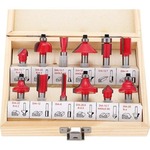 12Pcs 8mm Router Bit Set Shank Tungsten Carbide Rotary CNC Tool Wood Woodworking Professional Tools