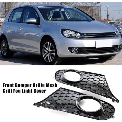 Pair Car Fog Light Grill Cover Front Bumper Fog Light Mesh Grille Black For 2009-13 VW Golf 6 MK6 5K0853665 5K0853666