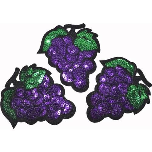 2Pcs Grape Pattern Iron On Patches For Clothing Embroidery Patch Badge Stickers DIY Accessories