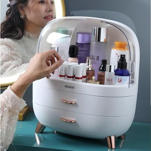 Transparent Cosmetic Storage Box Makeup Drawer Organizer Jewelry Nail Polish Make Up Container Desktop Beauty Storage Case