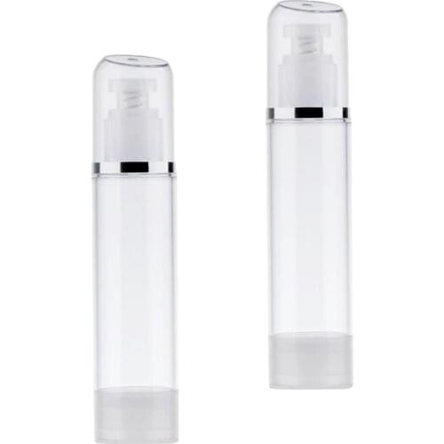 2pcs 100ml Empty Airless Bottle Cosmetic Plastic Pump Cream Container Travel