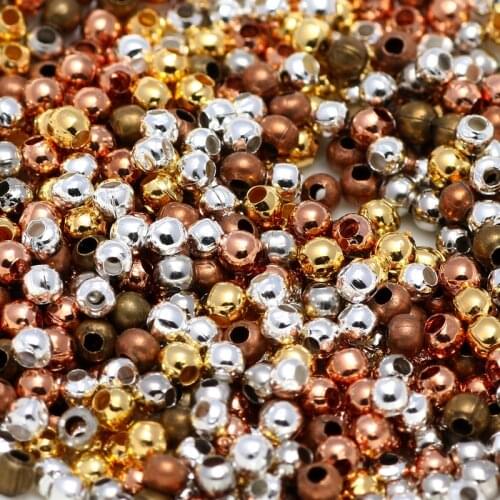 Multicolor 2-10mm 30-500pcs Smooth Round Ball Spacer Iron Beads For Jewelry Making DIY Necklaces Bracelets End Beads Accessories