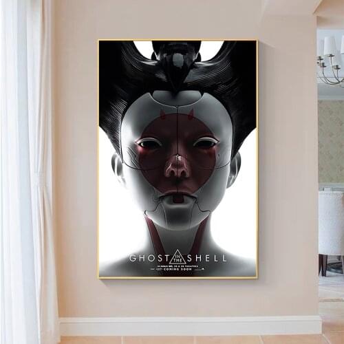 SP098 Silk Cloth Wall Poster GHOST IN THE SHELL GEISHA Art Home Decoration Gift