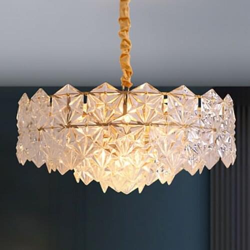 Modern Crystal Chandelier Round Crystal Living room Chandeliers Indoor Lighting for Home Decoration LED Chain Hanging Lamp