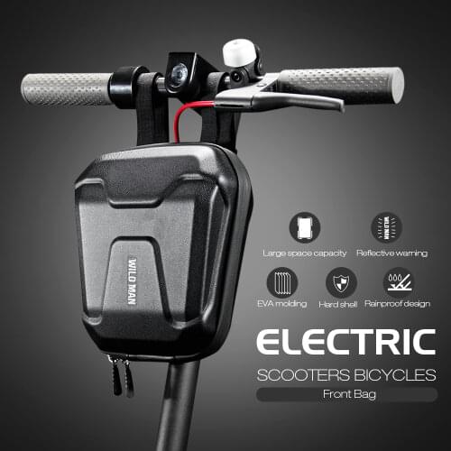 WILD MAN Electric Scooter Handlebar Bag Universal Electric Bike Front Bag Big Capacity Rainproof Reflective Bicycle Bag For M365