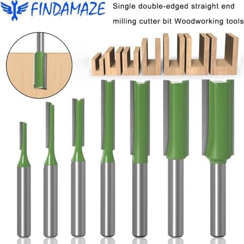 Carbide single and double-edged straight-end milling cutter for woodworking drawers or other milling cutter woodworking tools