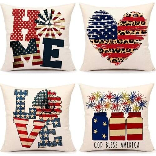 4Th Of July Decorations Pillow Covers 18X18 Set Of 4 Independence Day Spring Summer Pillow Covers For Home Couch-ABUX