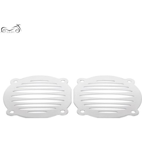1 Pair Chrome Motorcycle Inner Fairing Speaker Trim Grill Cover For Harley Touring Electra Glide FLHT 2000-2013 2011 2012