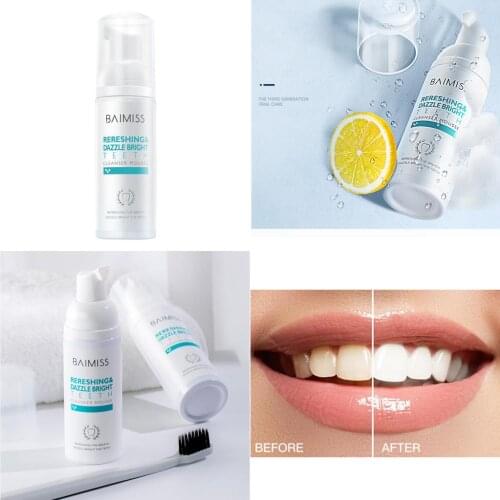 Teeth Whitening Mousse Toothpaste Tooth-Cleaning Fresh Shining Oral Hygiene Removes Plaque Stains Bad Breath Tool