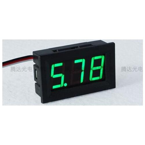 High Quality 1pc 0.56inch DC0-40V Green LED Digital Voltmeter Volt Voltage Panel Meter three wires48mm*29mm*16mm 48*29*16mm