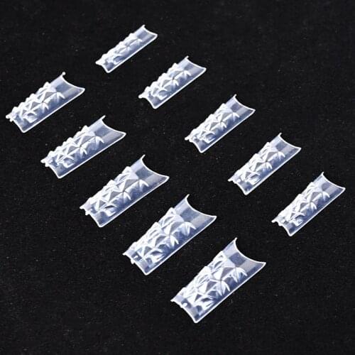 100Pcs/Lot 10 Sizes FakeE Nails Clear Mosaic Nail Tips Glaze Glass False Acrylic UV Gel Nail Art Tips For Manicure Tips BZY66TY