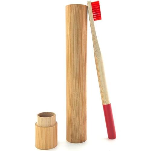 21cm Bamboo Tube +1pc Bamboo toothbrush Eco Friendly Natural Bamboo Toothbrush Travel Case Soft Head Teeth Brush 2pc Packing