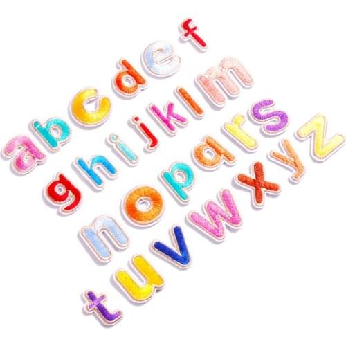 26Pcs Cartoon Alphabet Applique Patches Sew On Bag Hat Jeans Embroidery Repair Patch For DIY Clothing Decoration