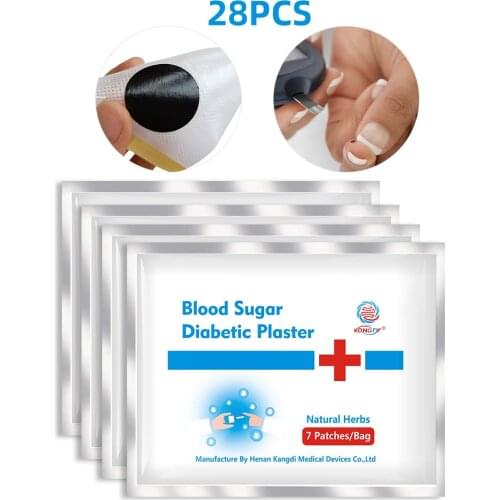 KONGDY Diabetic Patch 28Pcs=4Bags High Blood Sugar Patch Natural Herbs Stabilizes Blood Plaster Balance Glucose Content Health