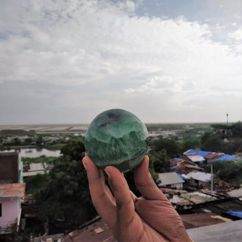 50mm new arrival 100% Natural pretty fluorite Crystal ball reiki Mineral Healing gemstone energy crystal Christmas decoration