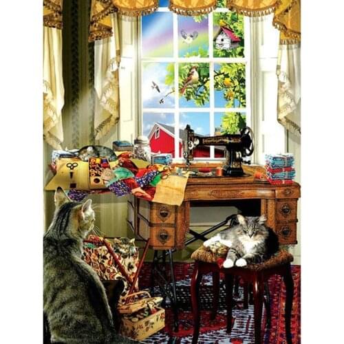 5d Diy square Diamond Painting Cross Stitch -window- 3d Round Embroidery Needlework Illustration Full Rhinestone Mosaic