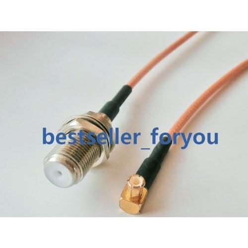 F Female Jack To MCX Male Connector Right Angle RG316 Pigtail RF Jumper Cable 20cm