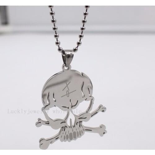 GNAYY Jewelry ICP Insane Clown Posse Stainless Steel Large Skeleton skull Charm twiztid pendant necklace with 30 inch ball chain