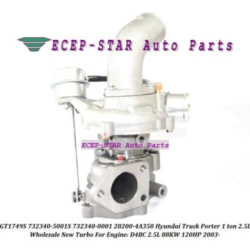 GT1749S 732340-5001S 732340-0001 732340 28200-4A350 282004A350 28200 4A350 Turbo For Hyundai Porter 2003-D4BC 2.5L 88KW 120HP